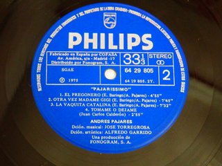 Vinilo LP Pajaríssimo Andrés Pajares 1975