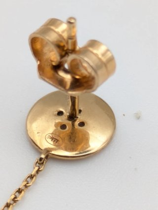 Pendiente oro 18k estrella y cadena  1 unidad