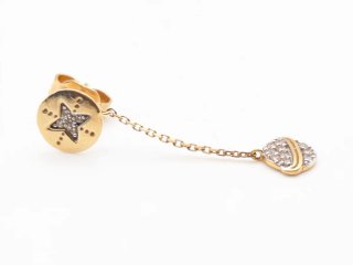 Pendiente oro 18k estrella y cadena  1 unidad