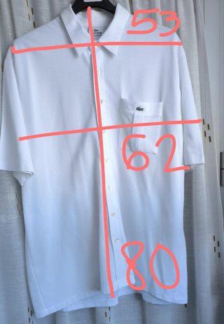 Camisa Lacoste Blanca y Azul marino