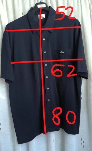 Camisa Lacoste Blanca y Azul marino