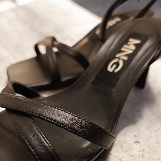 Sandalias Mango Piel Negras Talla 38