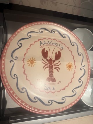 Vajilla Langosta y peces de Cerámica
