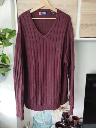 Jersey Chaps V-Neck Rayas Vino XXL