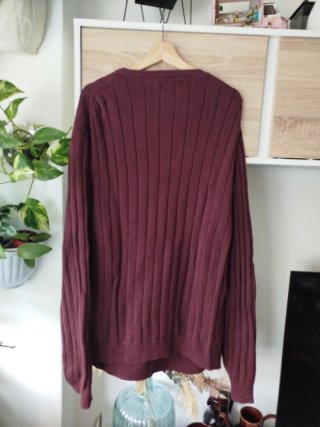Jersey Chaps V-Neck Rayas Vino XXL