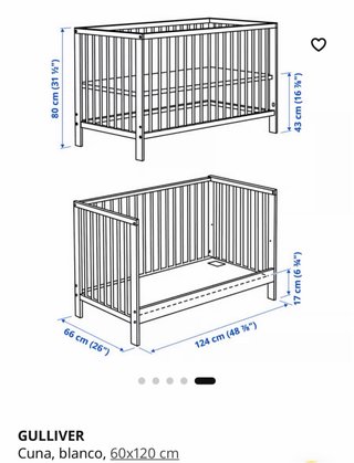Culla Ikea Bianca GULLIVER 60x120