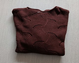 Jersey Calado Marrón Shein XXL Oversize Crochet