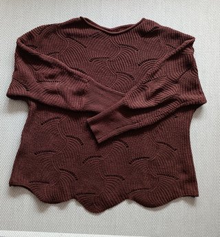 Jersey Calado Marrón Shein XXL Oversize Crochet