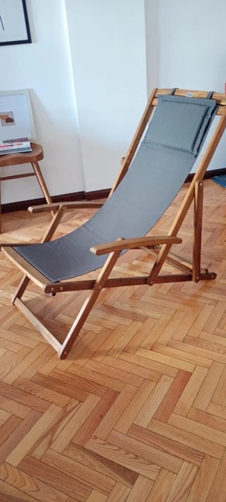 2 Sillones y Tumbona Madera y Tela