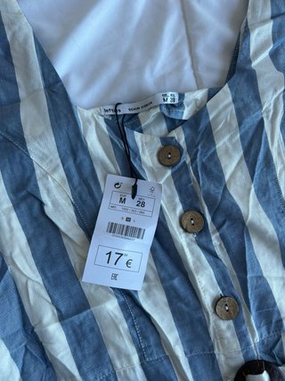 Vestido largo rayas azul y blanco