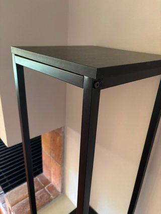 Soporte plantas macetas alto metal negro 95 cm