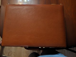 Maletín Piel Vintage Marrón y Dorado