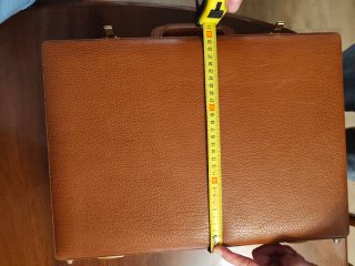 Maletín Piel Vintage Marrón y Dorado