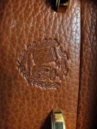 Maletín Piel Vintage Marrón y Dorado