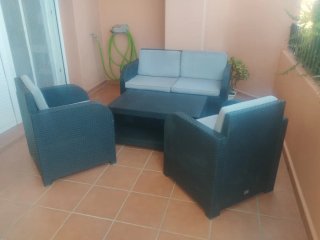 Conjunto Muebles Jardín Resina Gris
