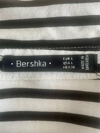 Blusa rayas Bershka manga 3/4 talla L
