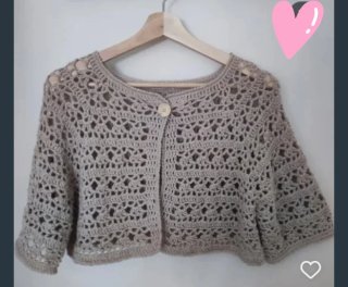 Chaqueta crochet beige hecha a mano