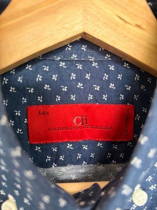 Camisa Carolina Herrera Azul Estampada
