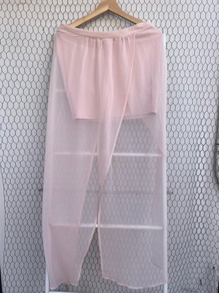 Falda larga rosa con doble forro