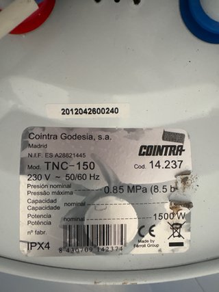 Termo Cointra 150L Blanco