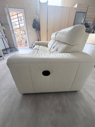 Sofá 2 plazas piel reclinable eléctrico