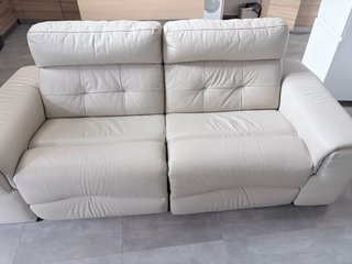 Sofá 2 plazas piel reclinable eléctrico