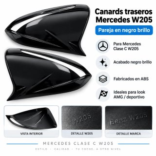 Canards Traseros Mercedes W205 Negro Brillo