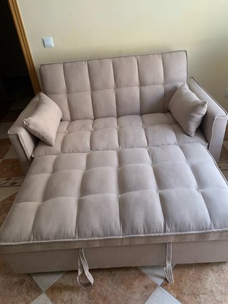 Sofá-cama beige manual