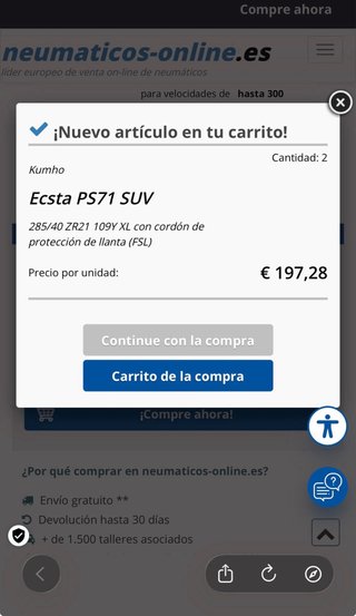 2 Neumáticos Kumho Ecsta PS71 SUV 285/40 ZR21 109Y