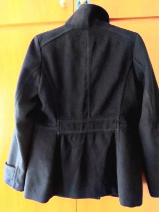 Chaqueta abrigo doble botonadura negra