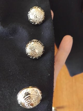 Chaqueta abrigo doble botonadura negra
