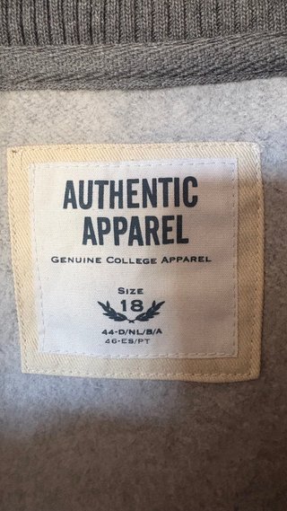 Chaqueta Authentic Apparel Gris Unisex