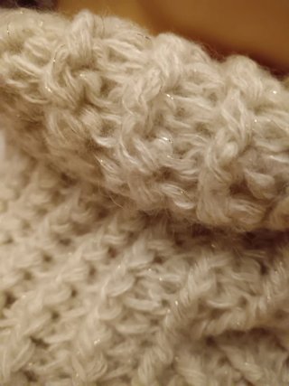 Set berretto e scaldacollo panna lurex