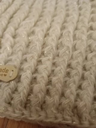 Set berretto e scaldacollo panna lurex