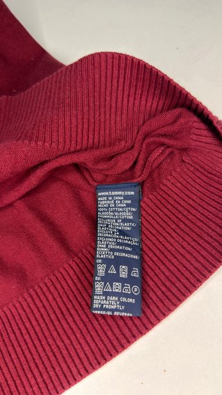 Jersey Tommy Hilfiger Granate Cuello Pico Talla L