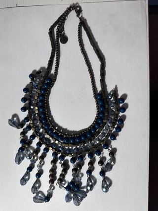 Collana donna blu e argento
