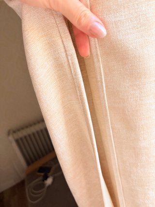 2 Cortina de terciopelo beige 135x260
