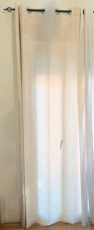2 Cortina de terciopelo beige 135x260