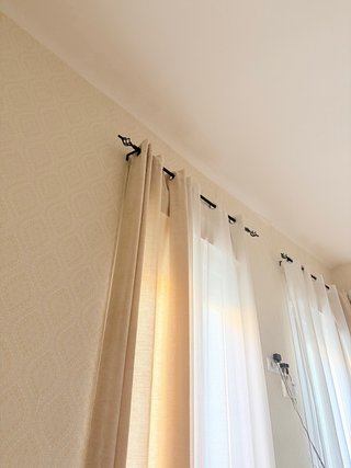 2 Cortina de terciopelo beige 135x260
