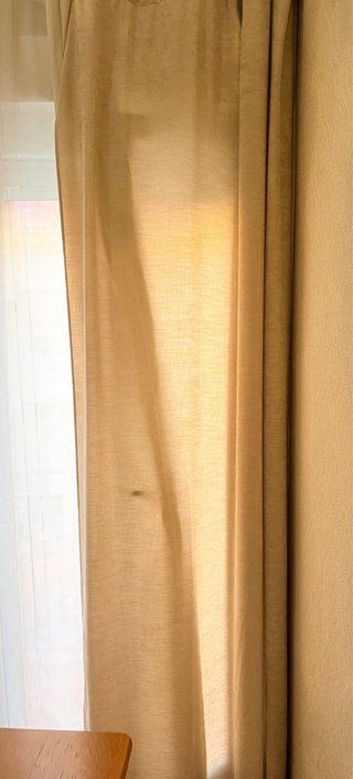 2 Cortina de terciopelo beige 135x260