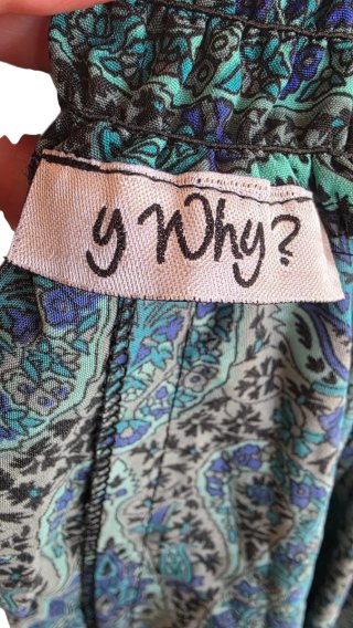 Gonna seta paisley turchese blu Made in India