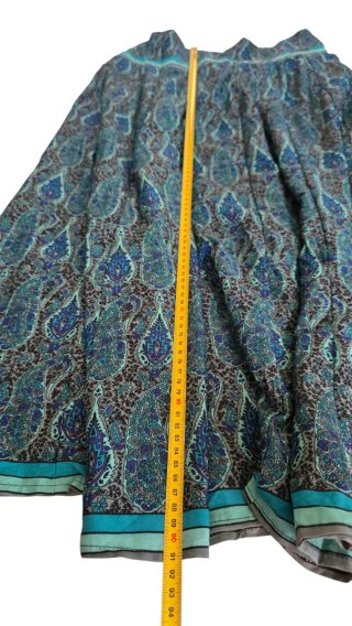 Gonna seta paisley turchese blu Made in India