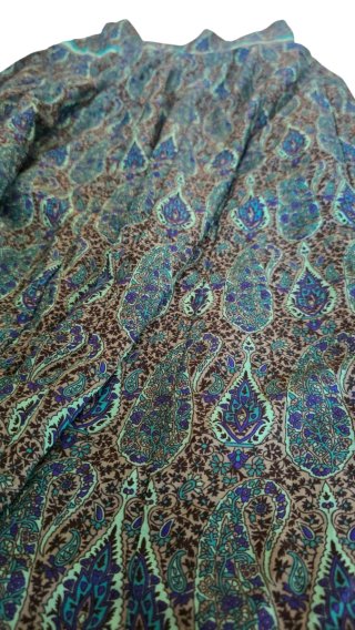 Gonna seta paisley turchese blu Made in India