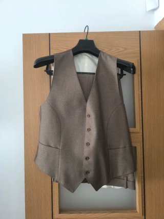 Traje de chaqueta hombre beige/marrón