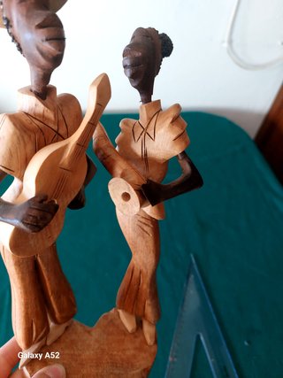 Scultura Legno Intagliato Musicisti Cubani