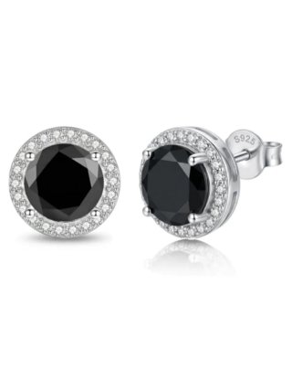 Pendientes Aro Obsidiana y Plata