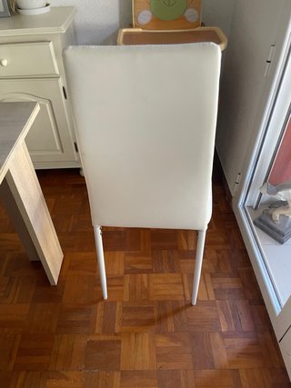 Conjunto Mesa Extensible + 6 Sillas Polipiel Blanc
