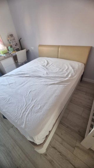 Cabecero de cama 150cm piel beige