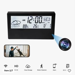 Cámara  despertador Vigilancia 4K HD Wifi Movimien