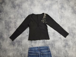 Jersey crop perlas manga larga T.XS